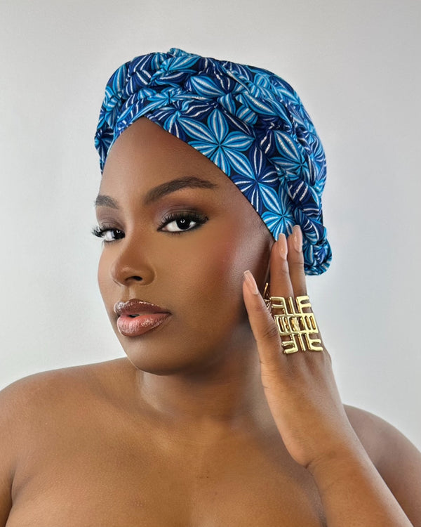 Foulard SO TOUFA Hibiscus bleu