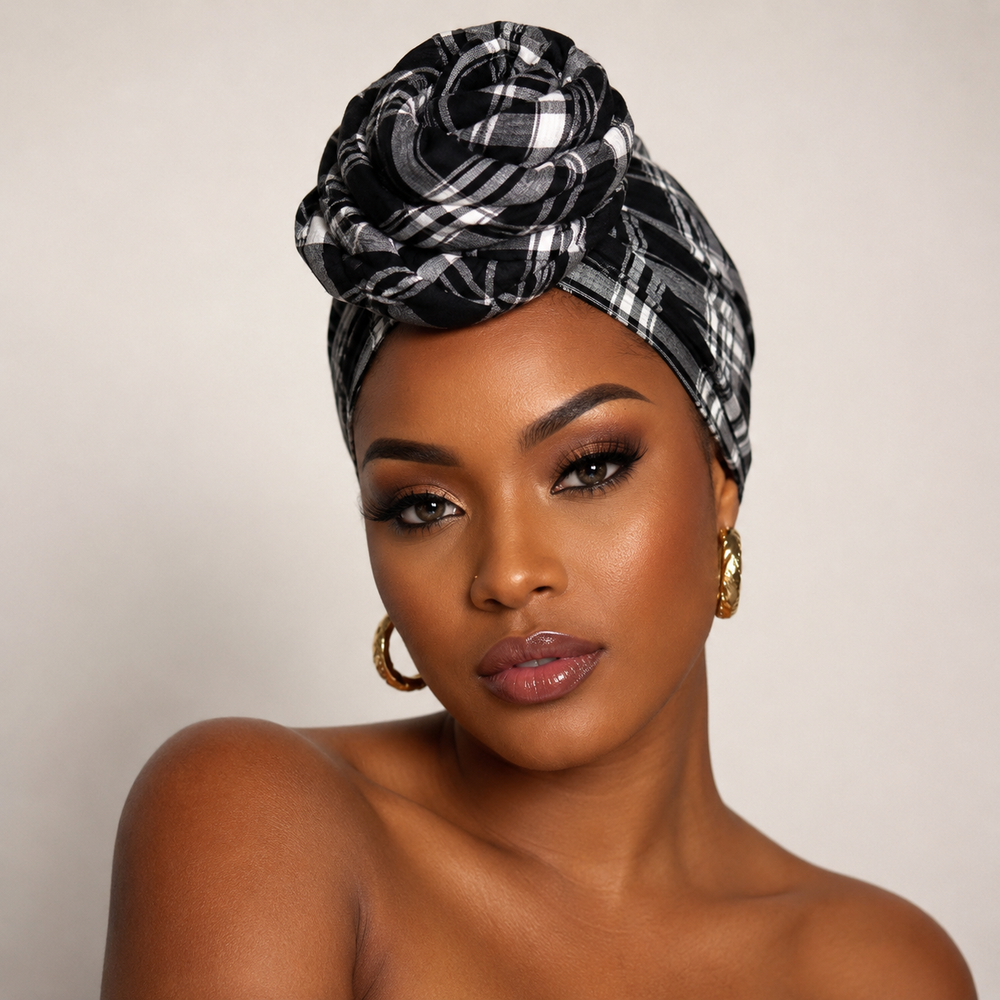 SO TOUFA Madras noir et blanc