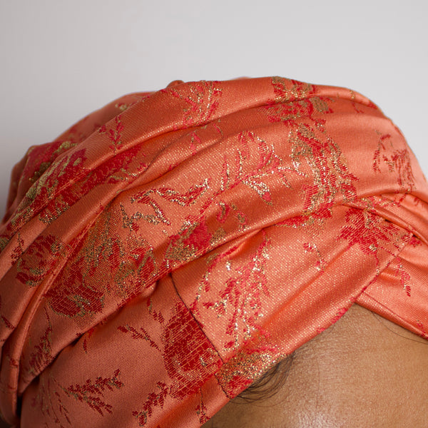 SO TOUFA Brocart floral saumon