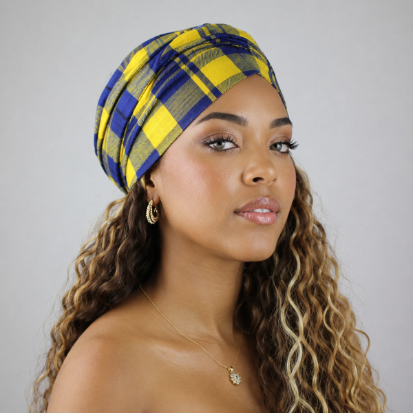 SO TOUFA Madras bleu et jaune