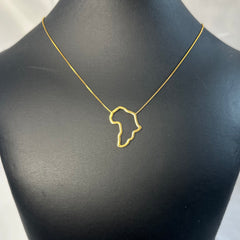 Collier carte d'Afrique Or