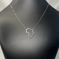 Collier carte d'Afrique Argent