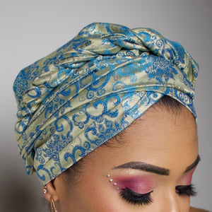 SO TOUFA Brocart floral bleu