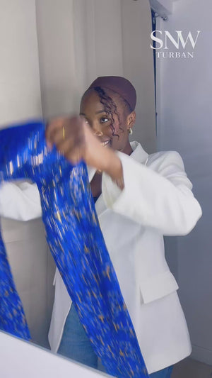 SO TOUFA Brocart bleu électrique