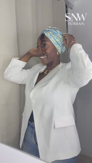 SO TOUFA Brocart floral bleu